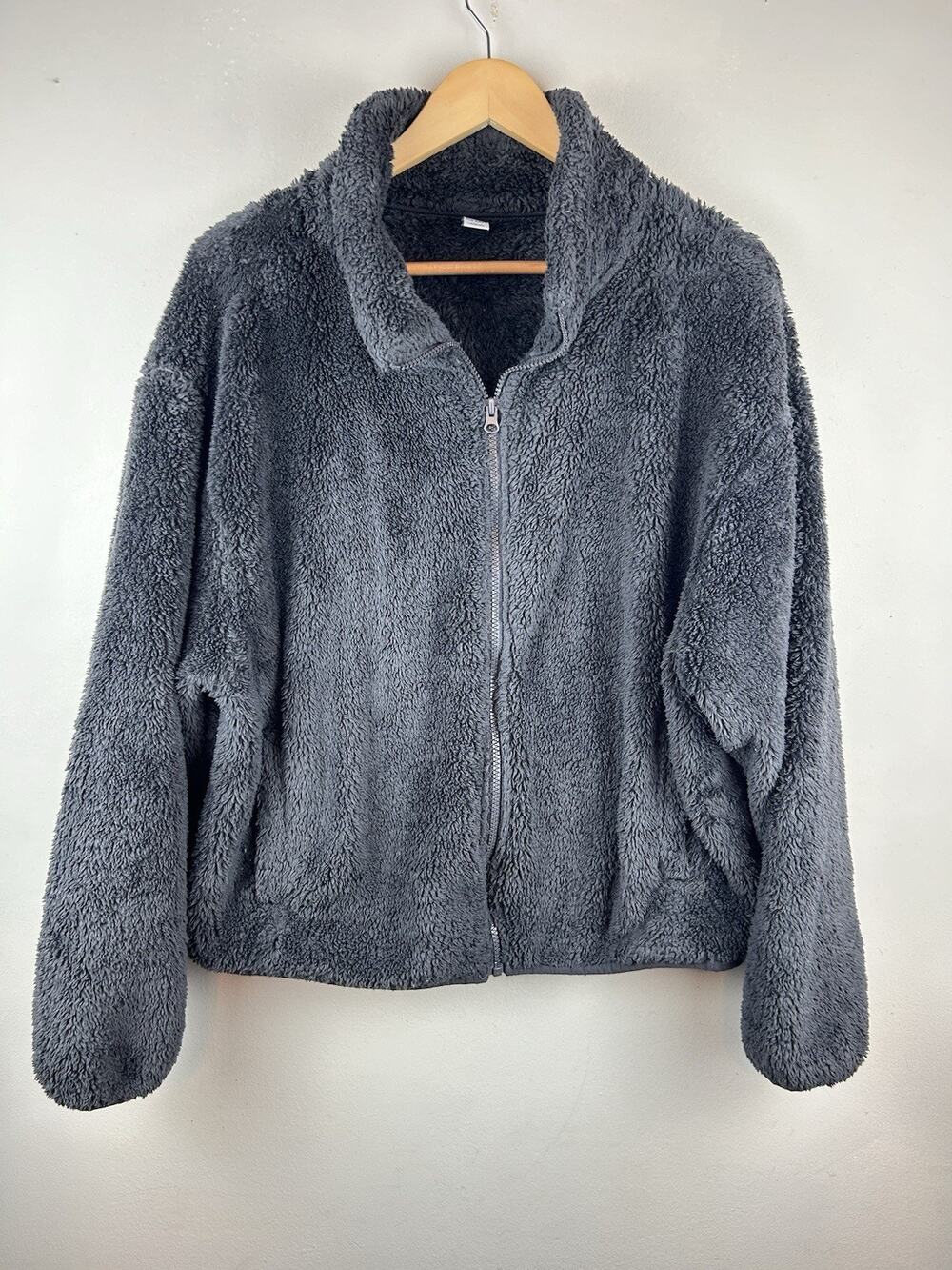 Old Navy Go-Recycled Women's Full-Zip Teddy Sherpa Fleece Jacket Sz XL Soft Warm